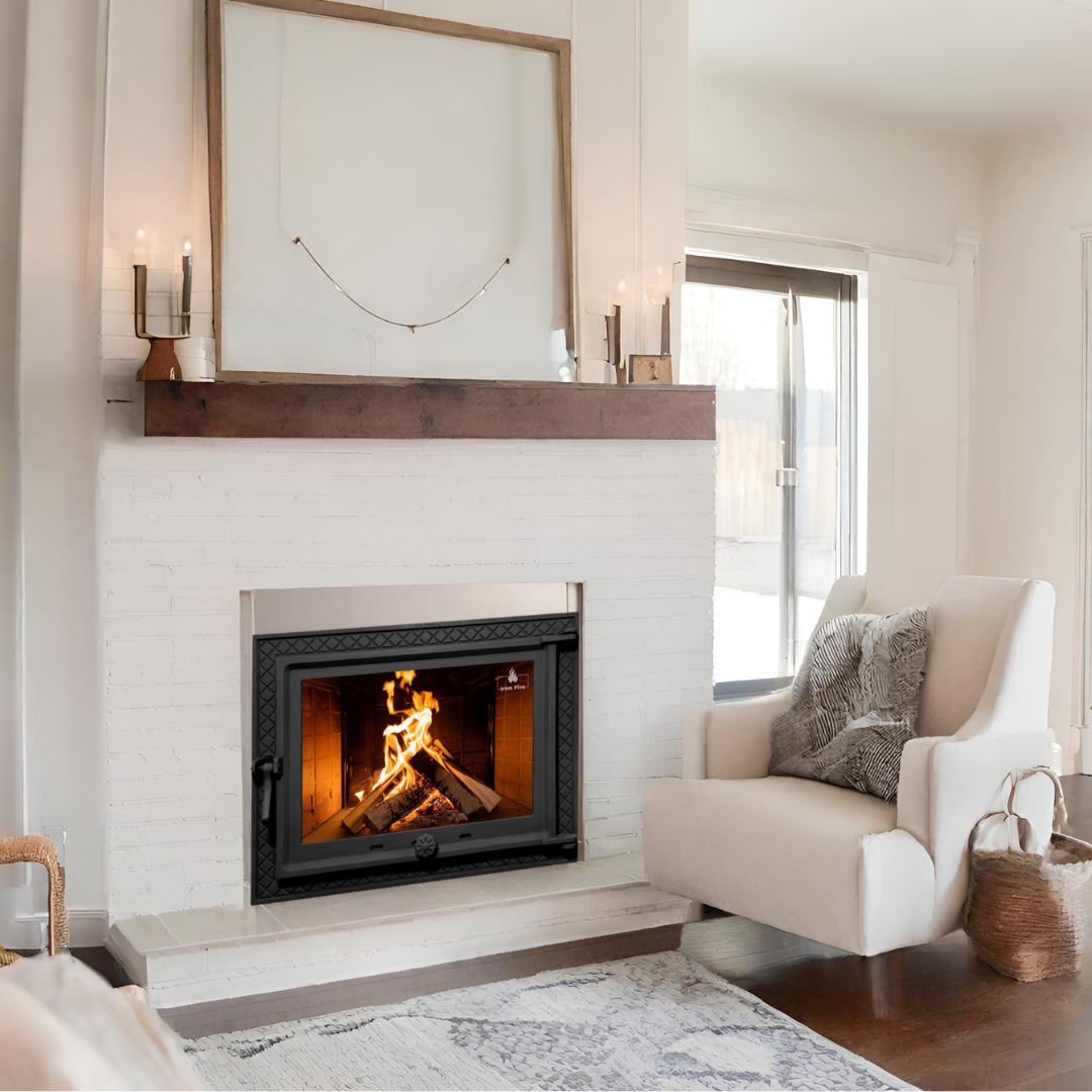 Дверцята камінні Iron Fire Megan зі склом чавунні 590x485 мм (1251)