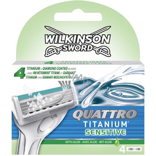 Картриджі для гоління Wilkinson Sword (Schick) Quattro Titanium Sensitive 4 шт