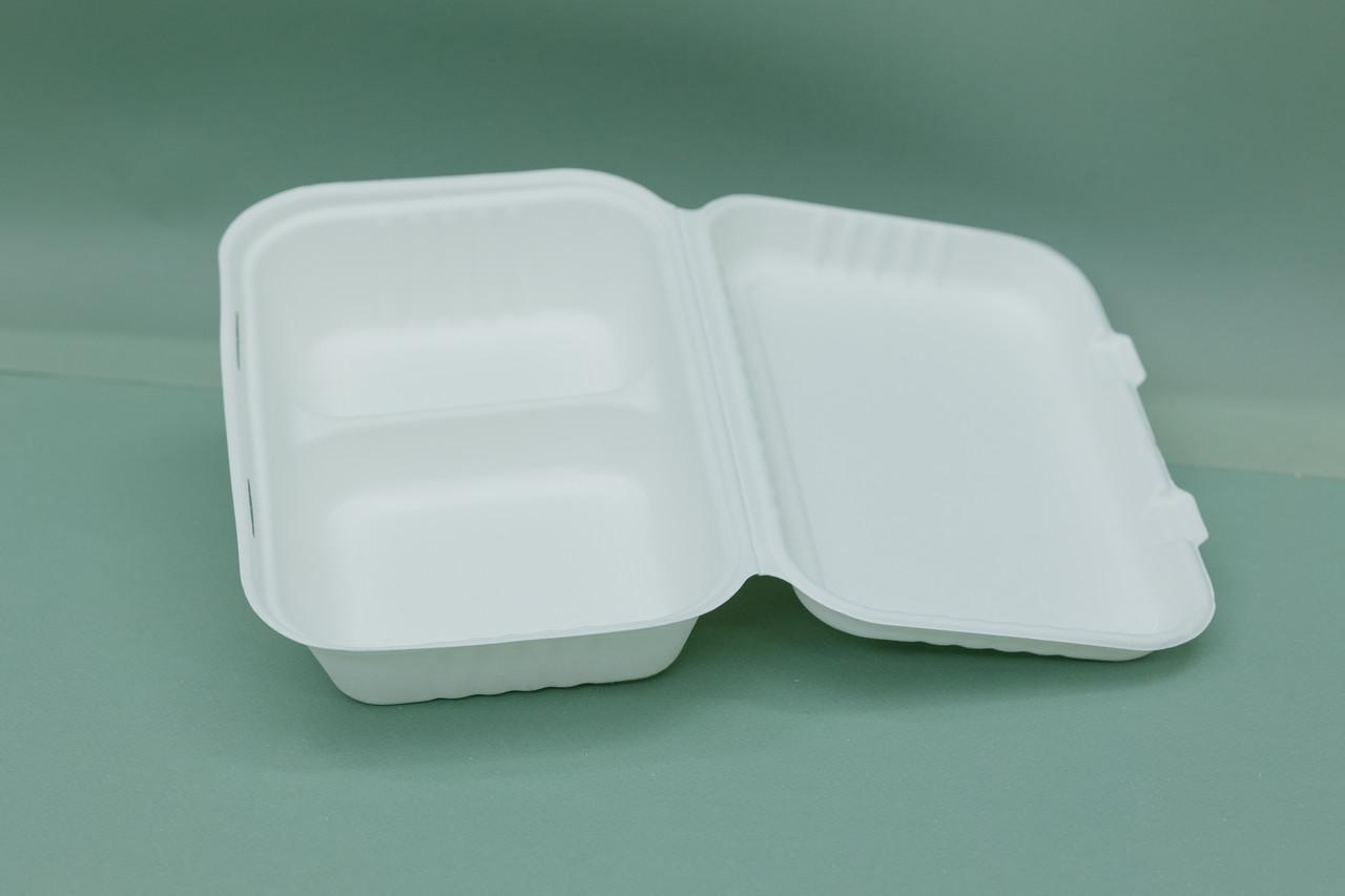 Одноразовый контейнер с 2 отделениями 25х16,5х6,1 см 125 шт. - фото 2 Одноразовый контейнер с 2 отделениями 25х16,5х6,1 см 125 шт. - фото 2