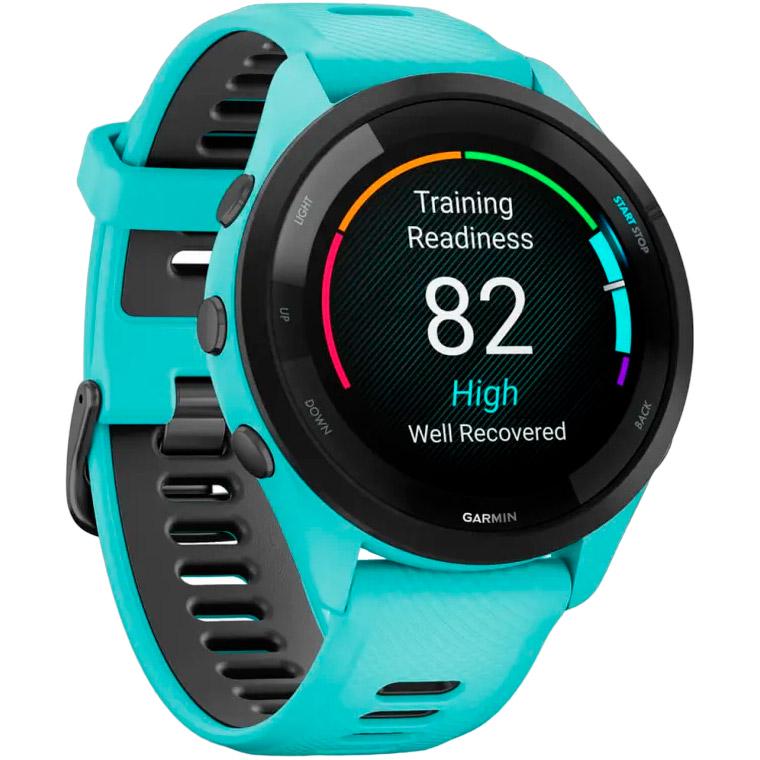 Смарт-часы Garmin Forerunner 265 Black Bezel with Aqua Case and Aqua/Black Silicone Band (010-02810-02) - фото 5