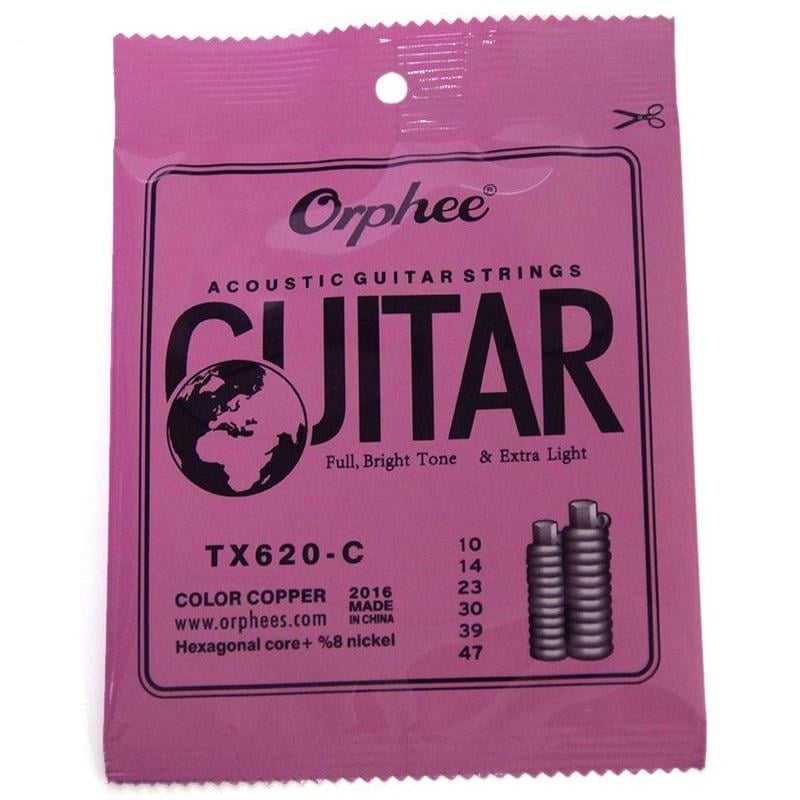 Струны для гитары Orphee TX620-C Copper 10-47 Extra Light Разноцветный