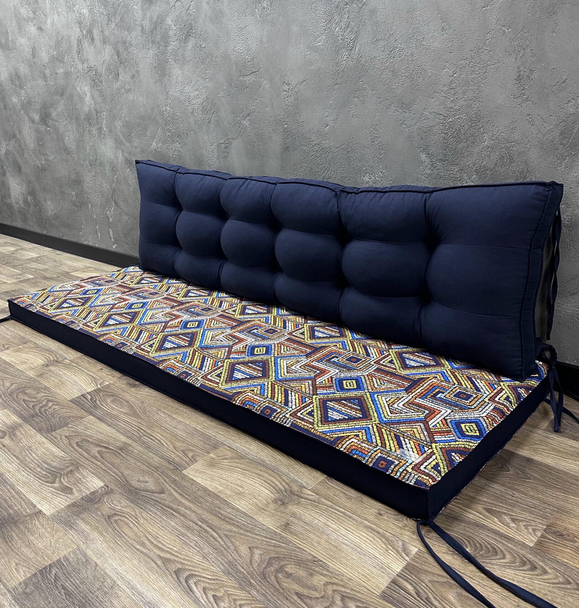 Комплект матрас со спинкой Comfort Home Labirint на поддоны/качели/каркасы/садовая мебель 160х60х40х10 см