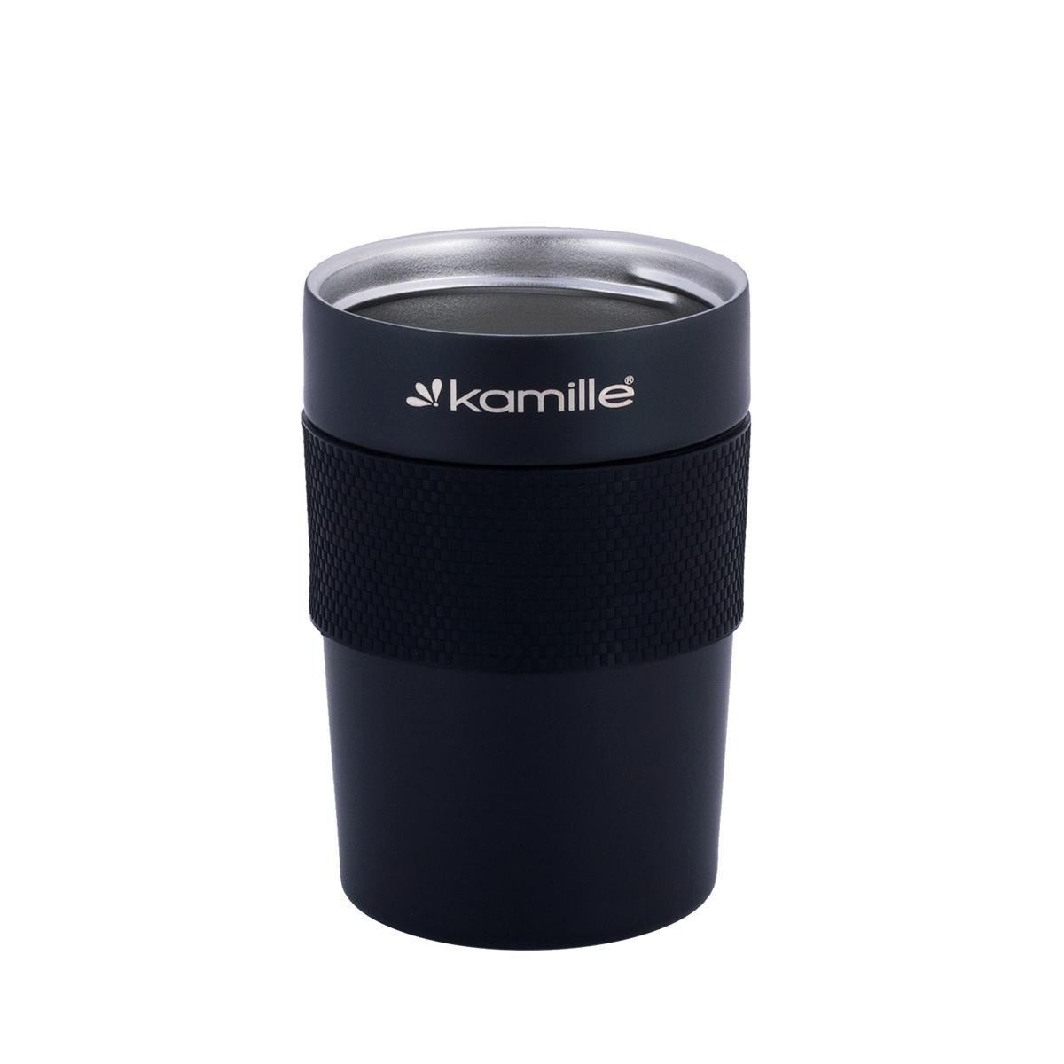 Термочашка Kamille из нержавеющей стали с TPR-вставкой 360 мл Черный (2049) - фото 3 Термочашка Kamille из нержавеющей стали с TPR-вставкой 360 мл Черный (2049) - фото 3