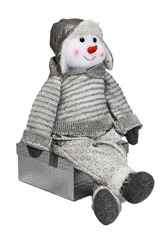 Фигура новогодняя Santa&Co в новогодний наряде для декора помещения 51 см Silver (608037)