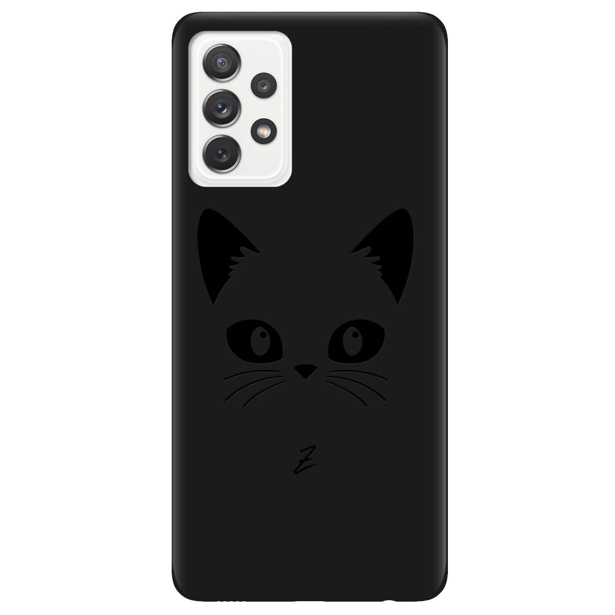 Силиконовый чехол Zorrov для Samsung Galaxy A72 - Cat Black (15140050156106592)