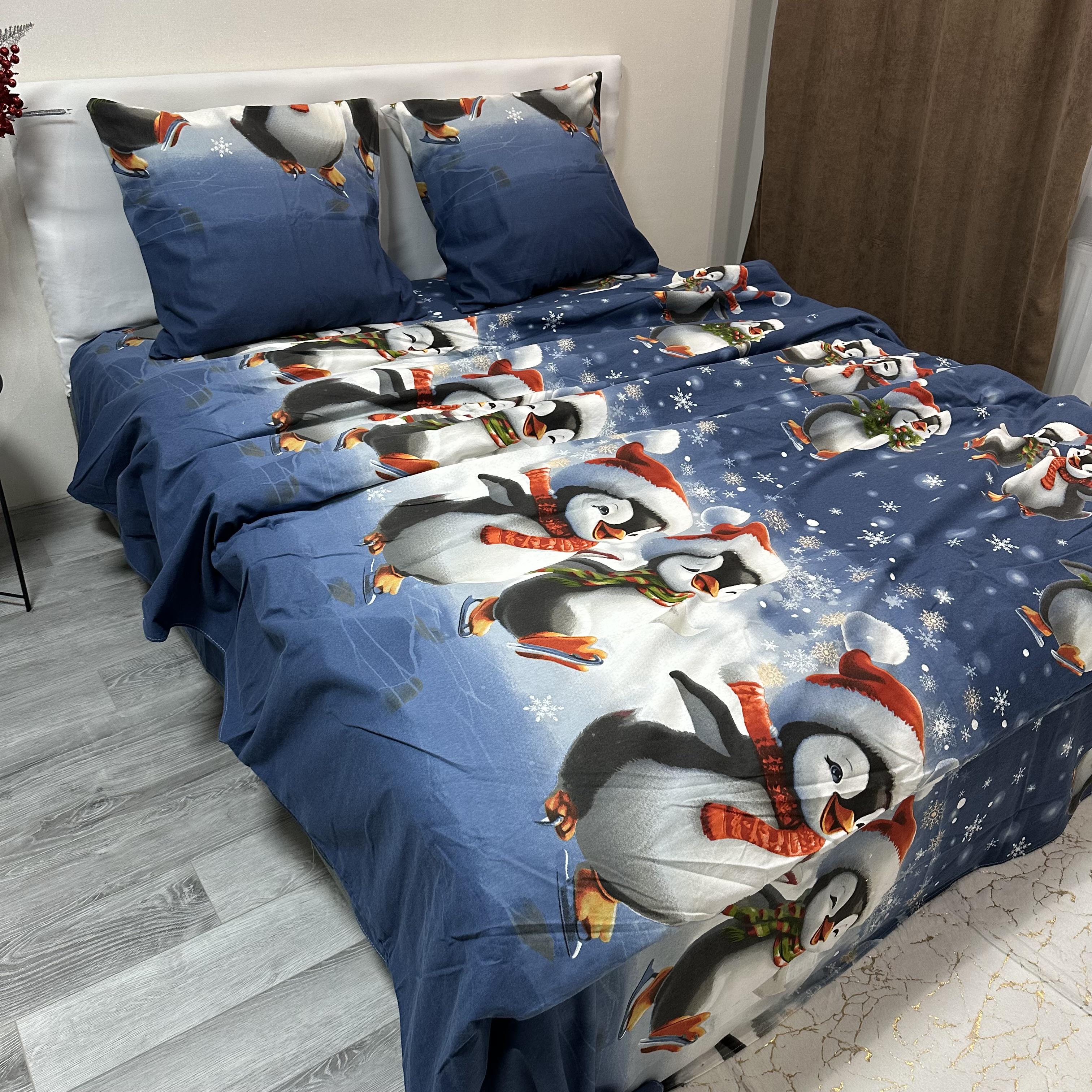 Комплект постільної білизни байкова Зимовий євро Синій (байка 6-3) - фото 6 Комплект постільної білизни байкова Зимовий євро Синій (байка 6-3) - фото 6