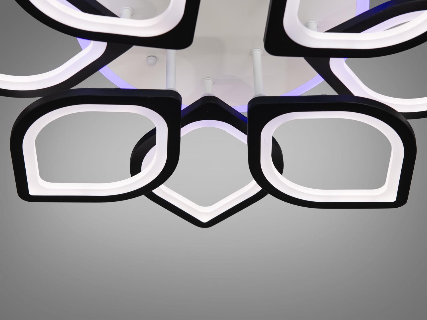 Люстра LED с пультом управления 150W Черный (S8118/4+4BK) - фото 5 Люстра LED с пультом управления 150W Черный (S8118/4+4BK) - фото 5