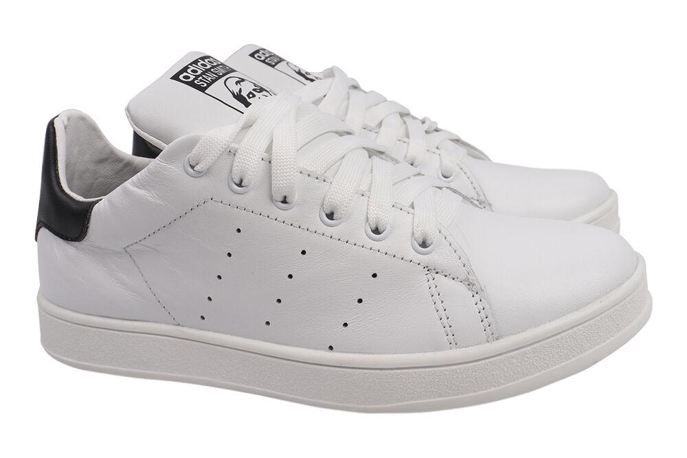 Кеды женские Road Style из кожи на низком ходу на шнуровке Белый (58-21DTC 36)