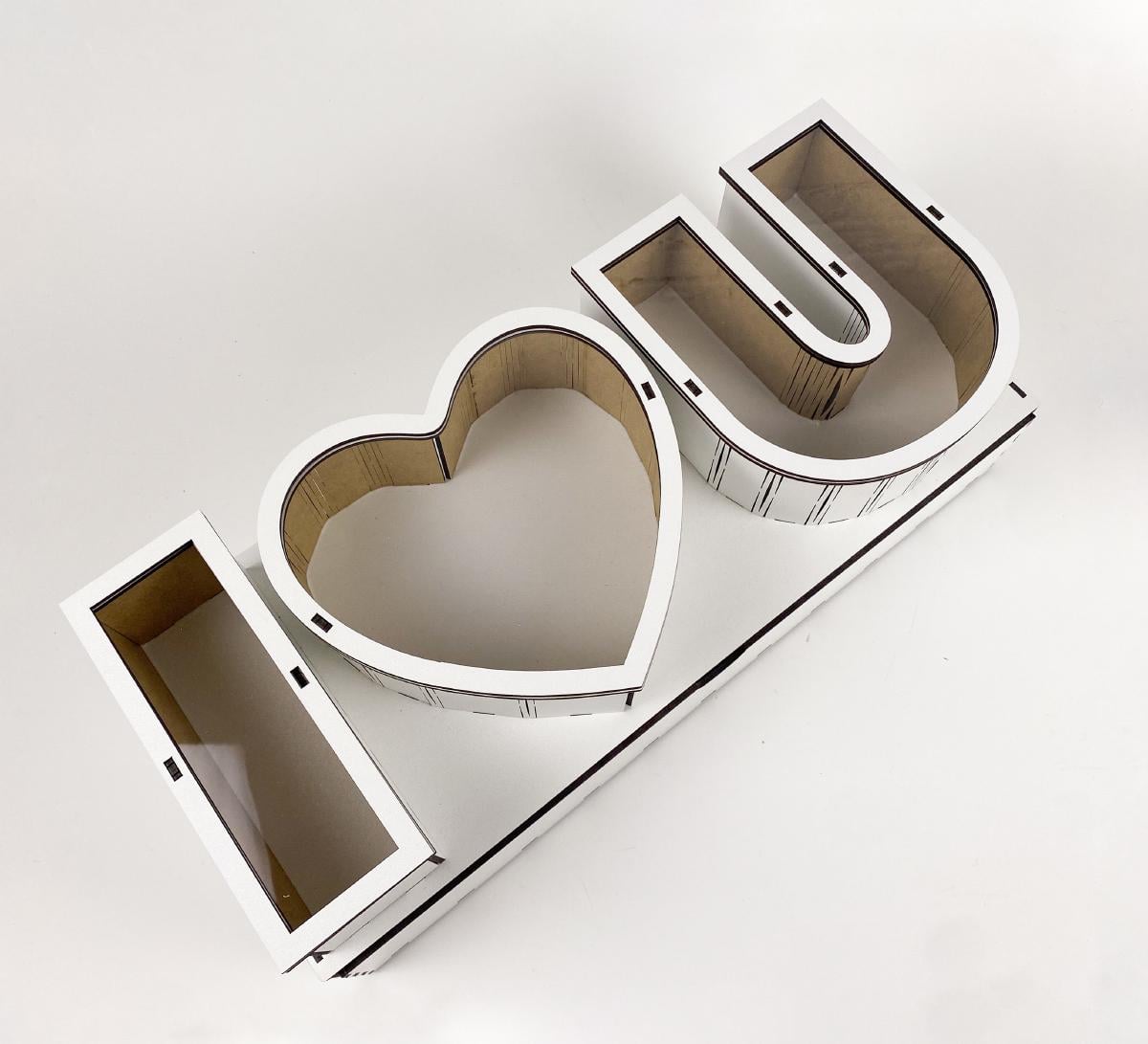 Коробка "I Love You" з серцем та висувною шухлядою Білий (5834)