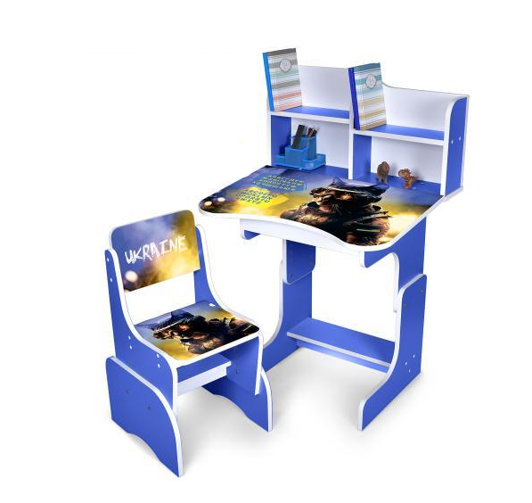 Парта со стулом Bambi детская деревянная Синий (N 2071-2-4) Парта со стулом Bambi детская деревянная Синий (N 2071-2-4)