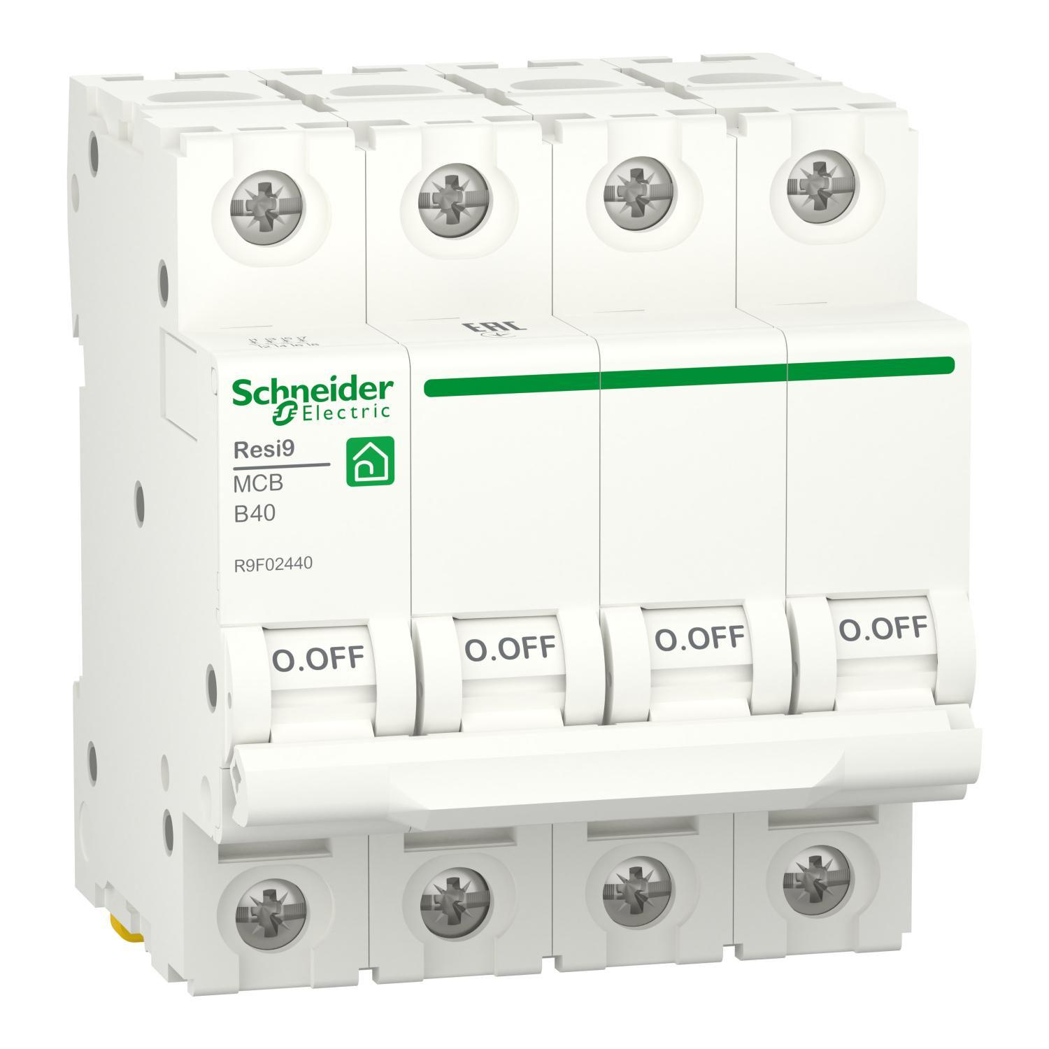 Автоматический выключатель Schneider Electric Resi9 B 4P 40А (R9F02440)