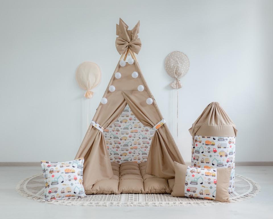Вігвам дитячий Машинки з матрацом бон бон і подушками з кошиком - фото 4 Вігвам дитячий Машинки з матрацом бон бон і подушками з кошиком - фото 4