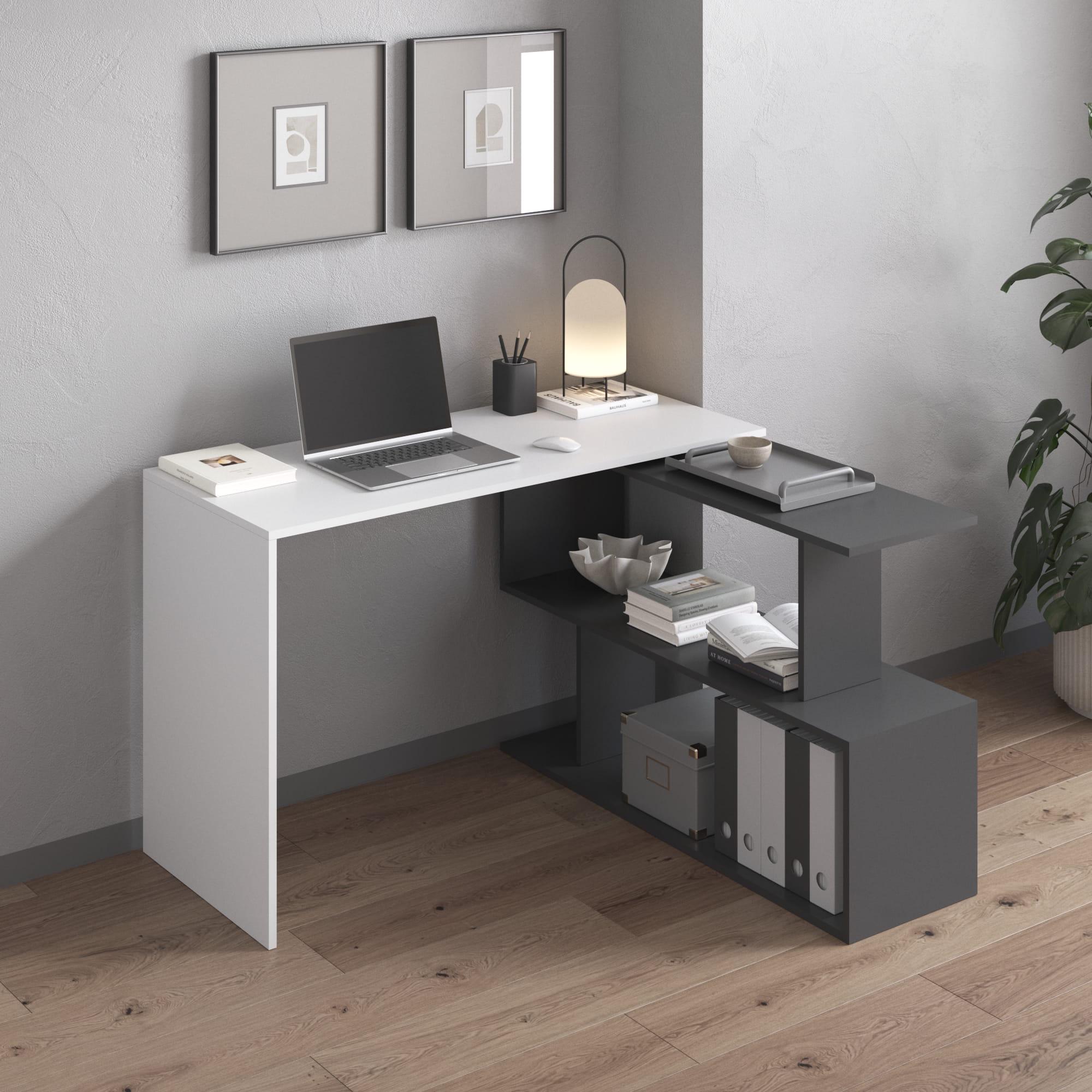 Стіл трансформер ЛДСП Білий з антрацитовим - фото 1