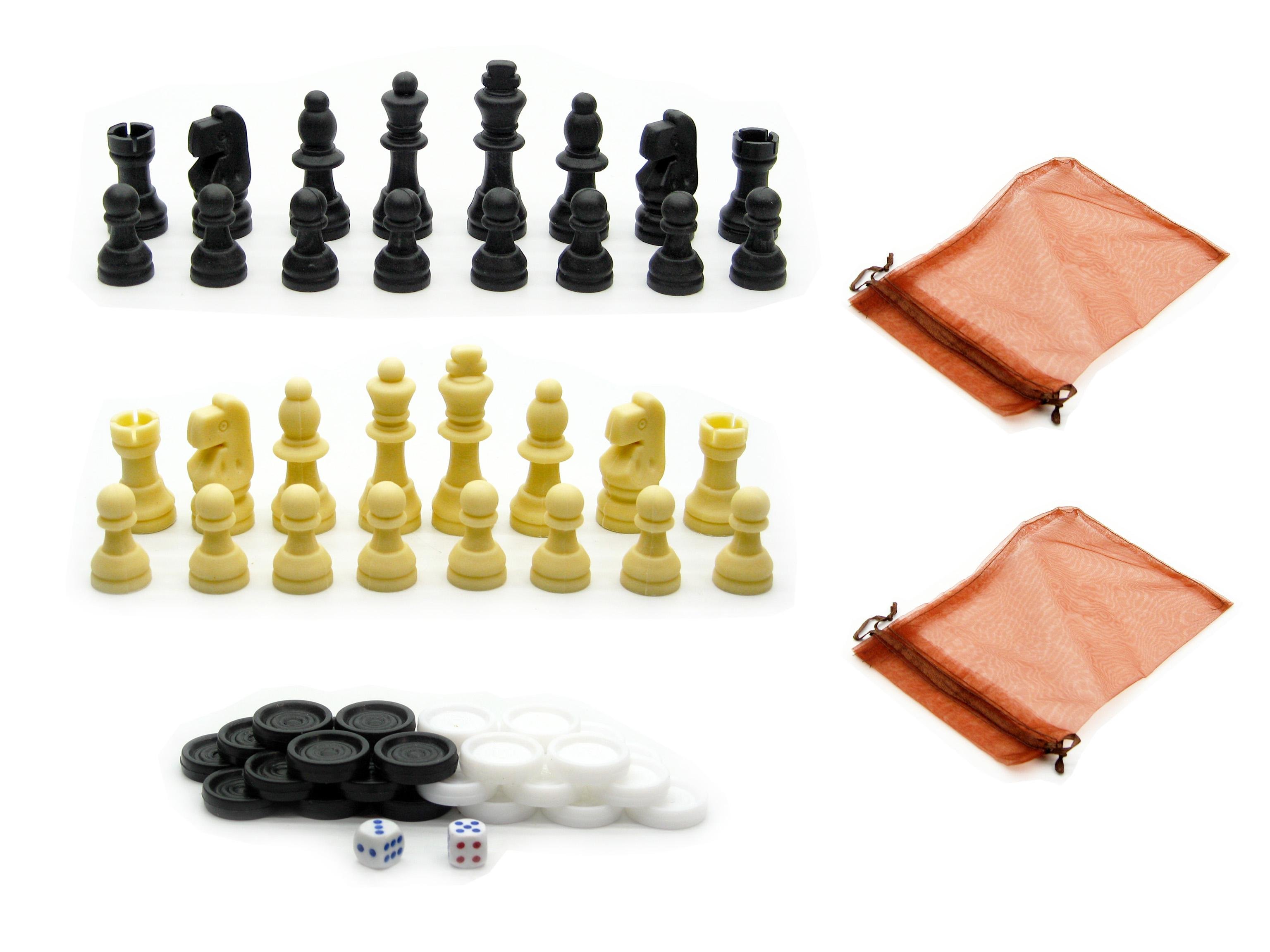 Набор фигур 220-16 для игры в шахматы/шашки/нарды - фото 1