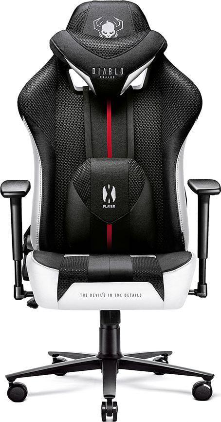 Комп'ютерне крісло для геймера Diablo Chairs X-Player 2.0 Normal Size Black/White (312225)