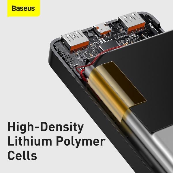 Повербанк Baseus Bipow Digital Display 20000 mAh 20W 3A с технологией QC3.0+PD3.0 2USB/Type-C/кабель USB to Micro USB Черный - фото 12