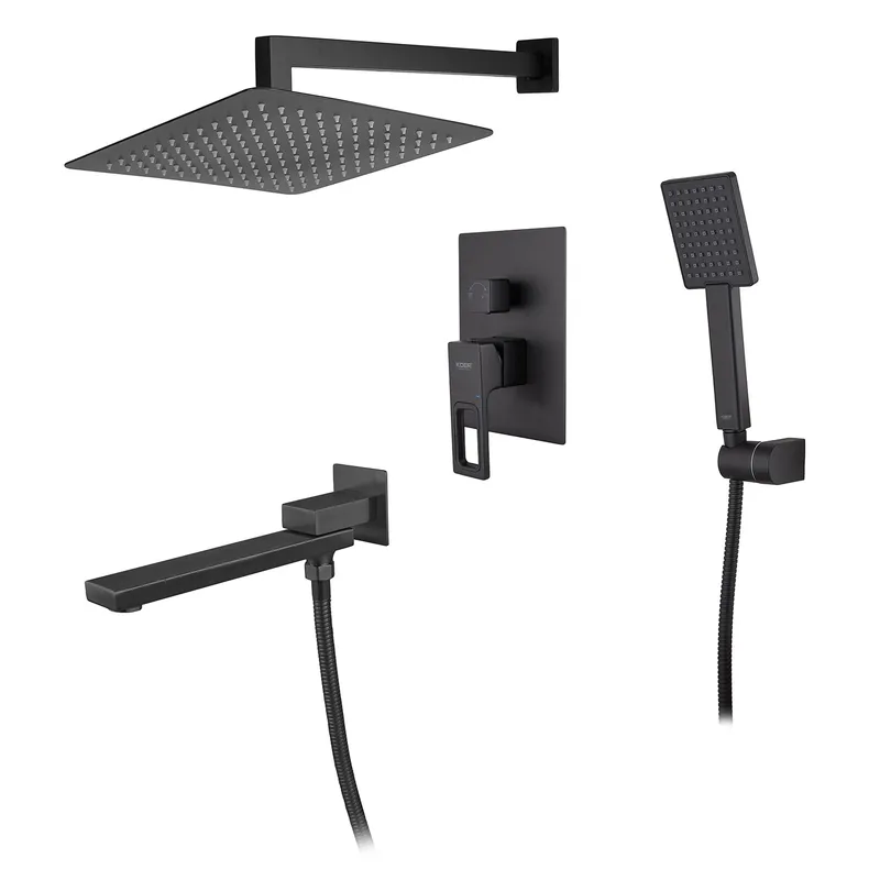 Душевая система встроенная KOER KB-66009-05 со смесителем Черный (KR3509)