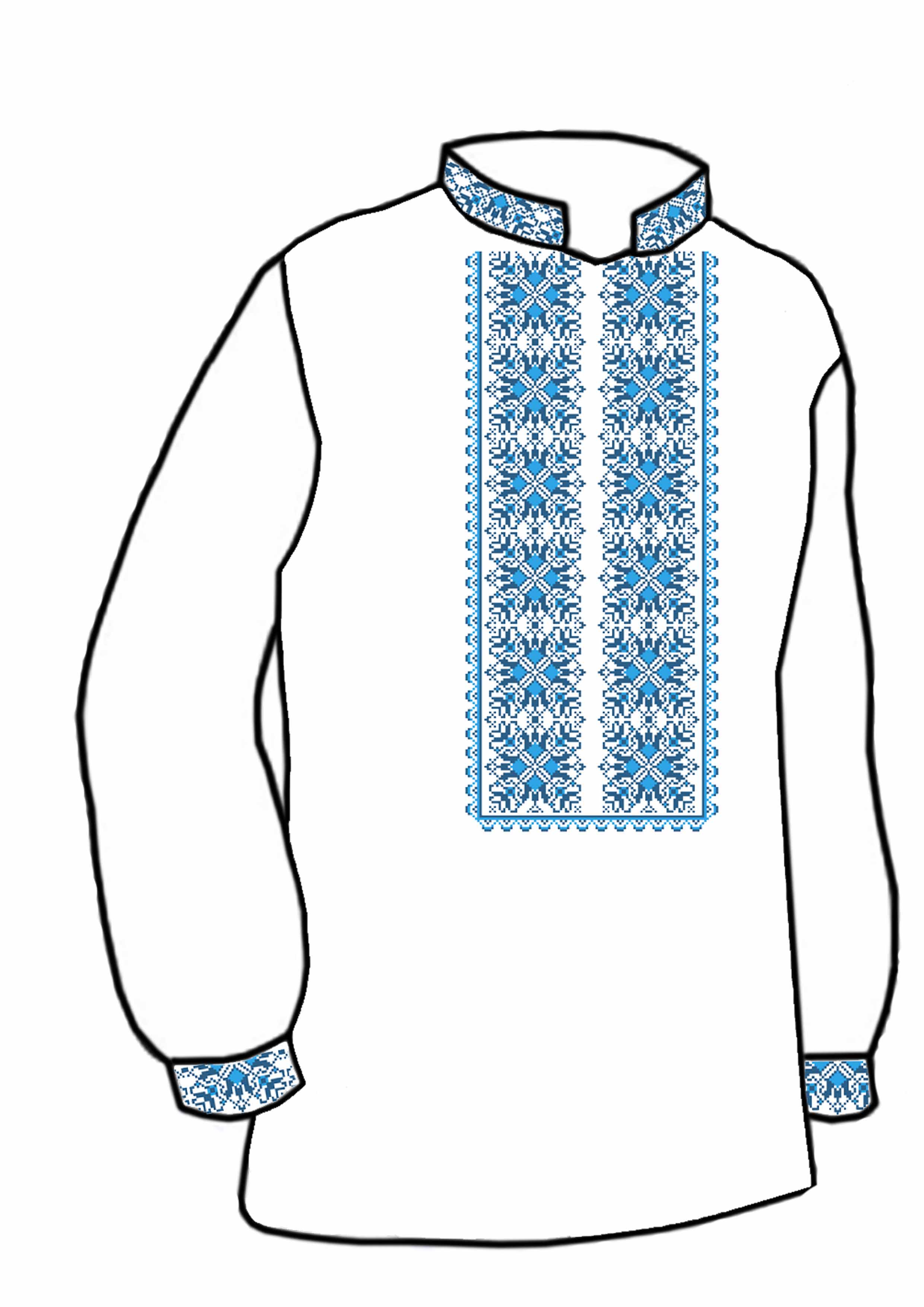 Заготовка для вишивки нитками або бісером/сорочка чоловіча не пошита СЧД-204 домоткане полотно Заготовка для вишивки нитками або бісером/сорочка чоловіча не пошита СЧД-204 домоткане полотно