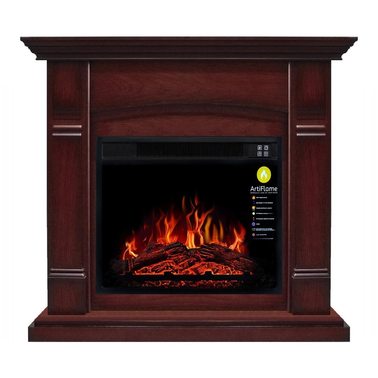 Каминокомплект ArtiFlame manchester AF23S со звуком Махагон коричневый антик