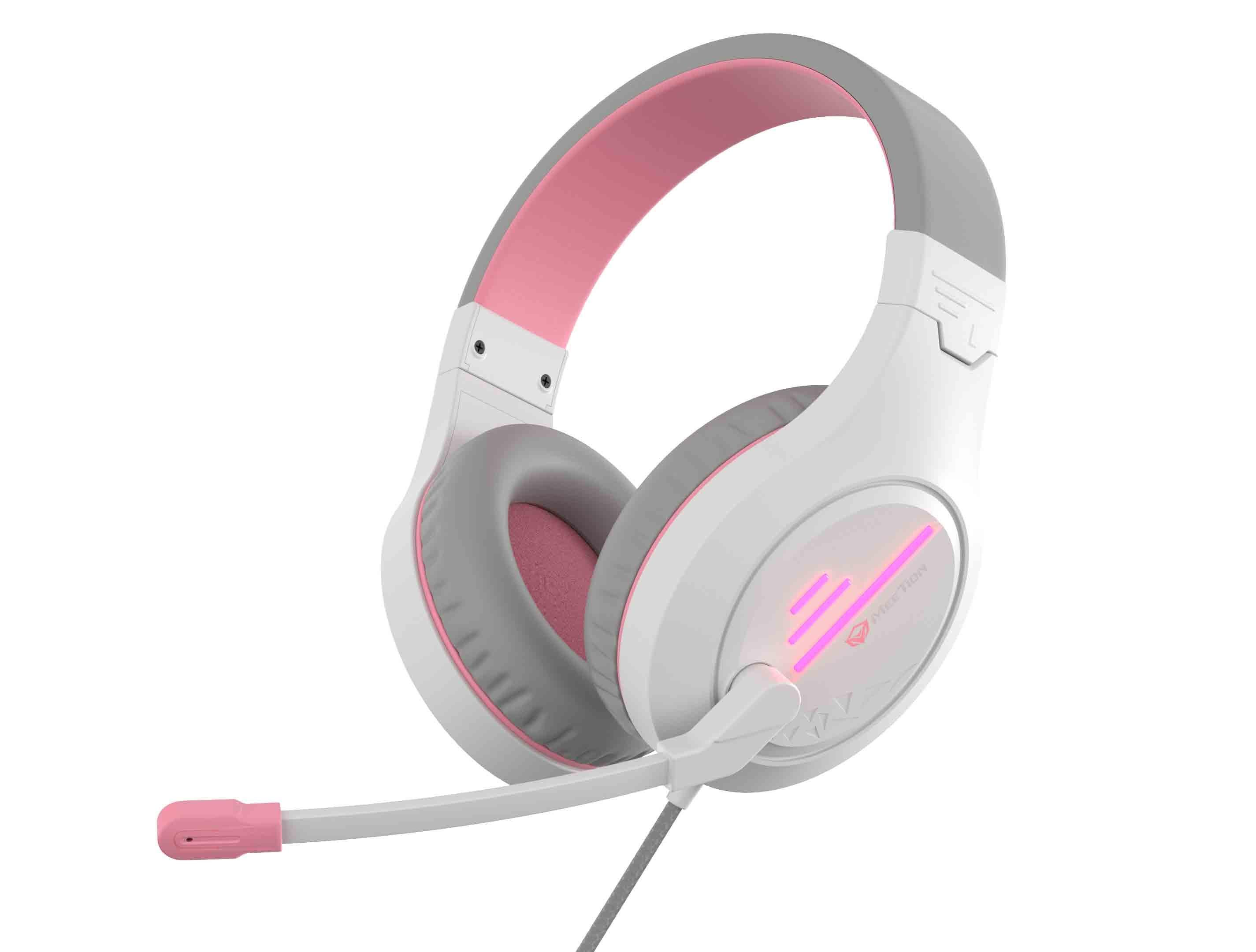 Навушники ігрові MeeTion Gaming Backlit MT-HP021 White/Pink (70498fb6)