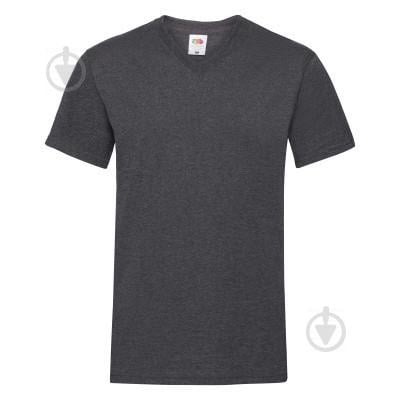 Футболка Fruit of the Loom Valueweight v-neck 3XL Темный меланж (0610660HD3XL) - фото 1