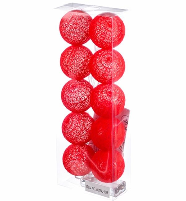 Тайские фонарики 10 шариков Красный