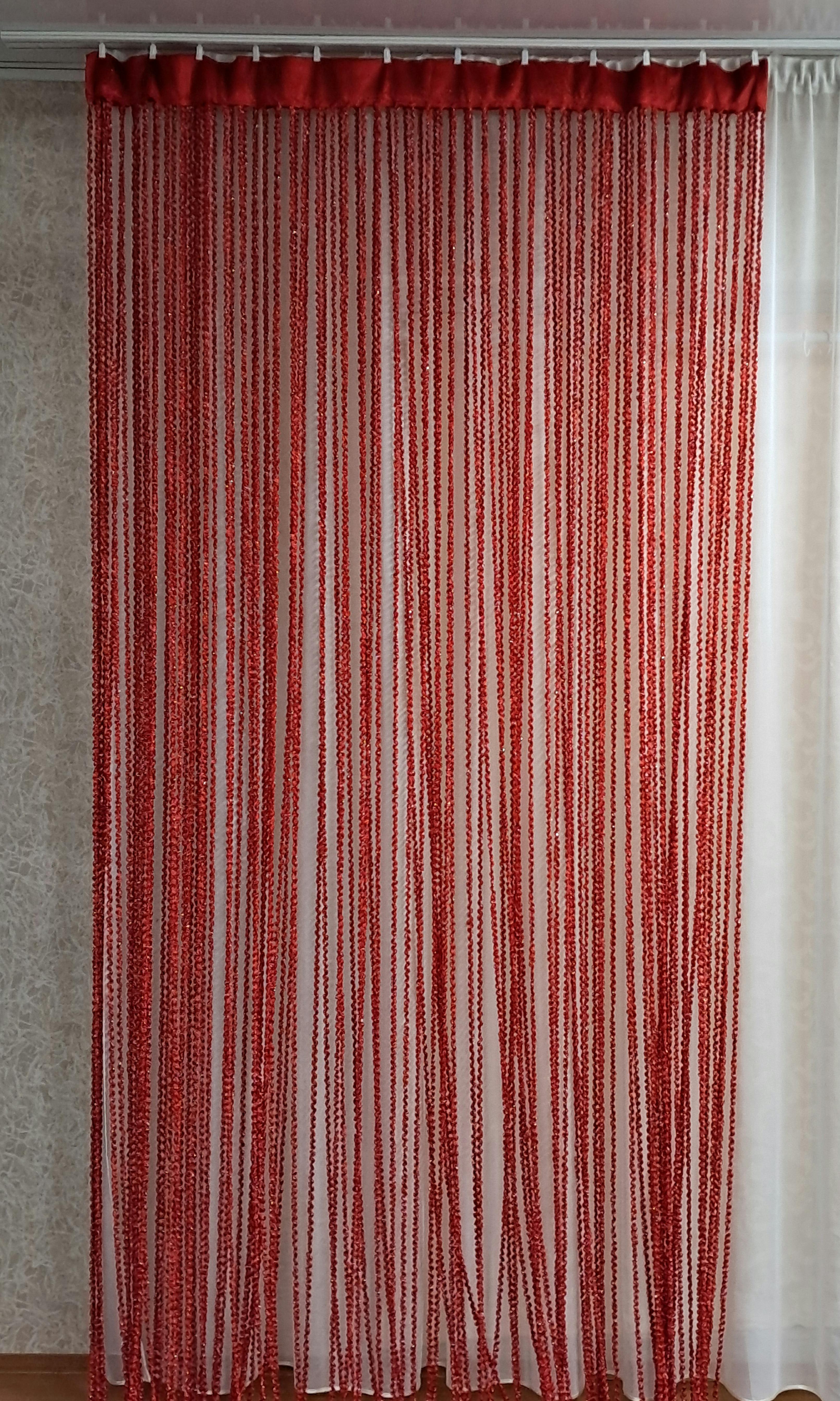 Шторы-нити Спиральки с люрексом 300х300 см Красный - фото 2 Шторы-нити Спиральки с люрексом 300х300 см Красный - фото 2