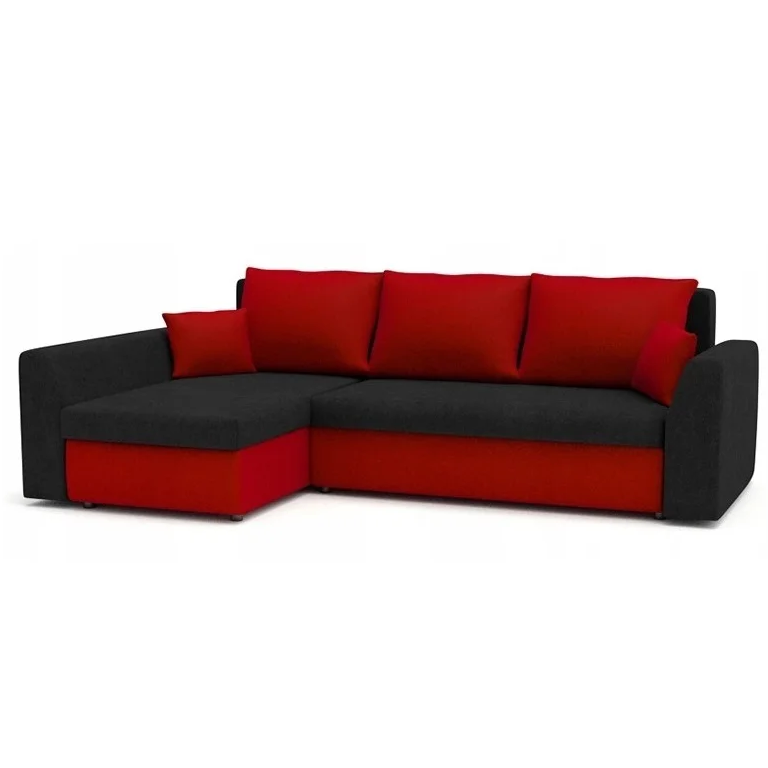 Диван кутовий Пауль 247х140 см Чорний/Червоний (28118830) Диван кутовий Пауль 247х140 см Чорний/Червоний (28118830)