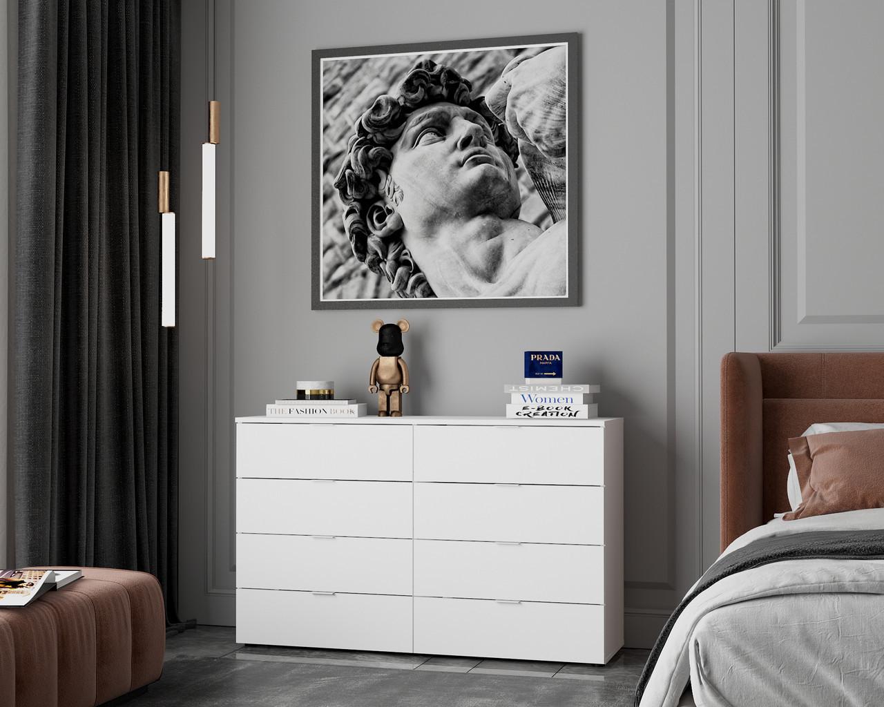 Комод Doros Рон 8 DRS-011774 8 ящиков 130х38х81 см Белый (41516172) - фото 2 Комод Doros Рон 8 DRS-011774 8 ящиков 130х38х81 см Белый (41516172) - фото 2