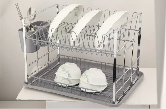 Сушилка настольная Bohmann 2-х ярусная 48x32x30 см Серый (7330)