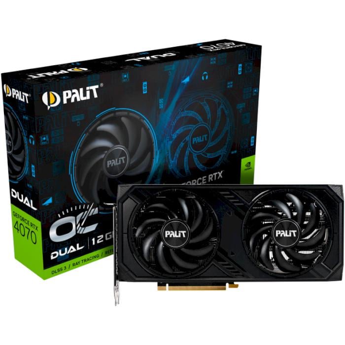 Видеокарта Palit DUAL NVIDIA RTX 4070 OC 12 GB GDDR6 192-bit (NE64070S19K9-1048D)