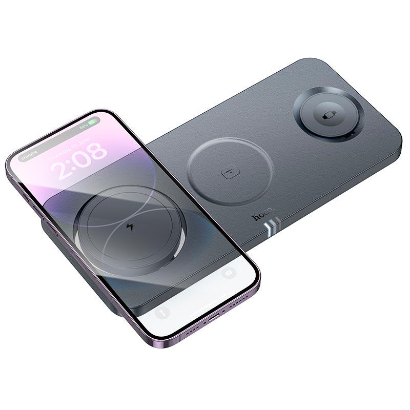 Зарядное устройство беспроводное Hoco CQ22 MagSafe 15 Вт Metal/Grey (30220869) - фото 3