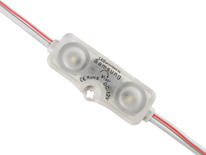 Светодиодный модуль Samsung с линзой SMD2835 2 LED 12 В 0,15 Вт IP67 холодный белый (6910)