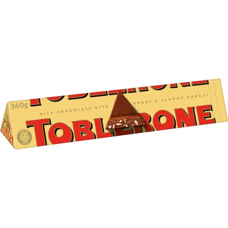 Шоколад молочный TOBLERONE с медово-миндальной нугой 360 г (22857838)