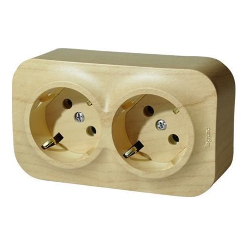 Розетка Legrand FORIX 2x2К+З без шторок собранная Бежевый (782293)