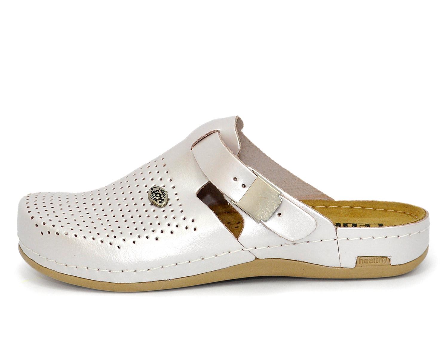 Женские сабо кожаные Leon 950 р. 36 Перламутровый