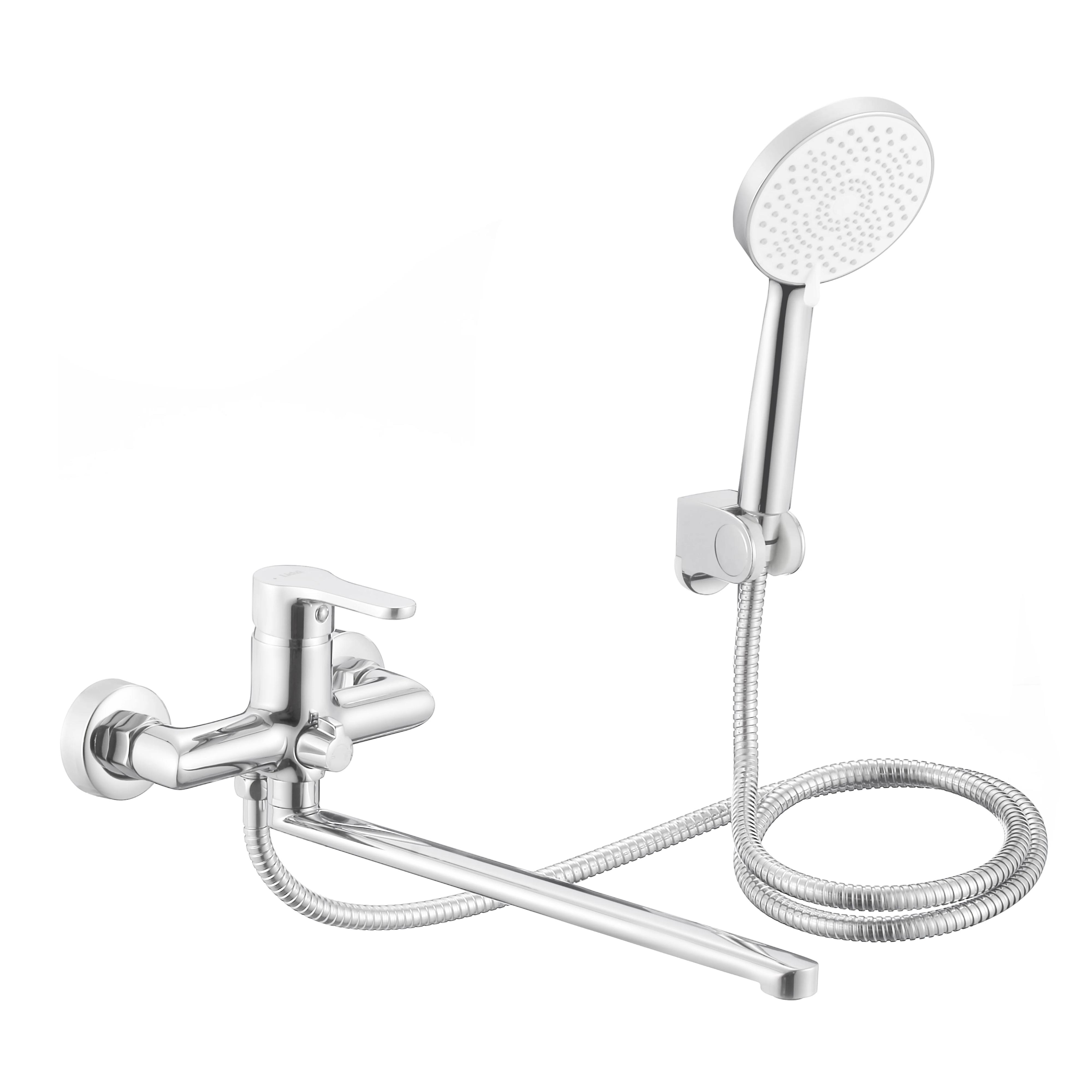 Смеситель для ванной Lidz Astra 005 с поворотным изливом с душевым гарнитуром k35 Chrome (LDAST005CRM48088)