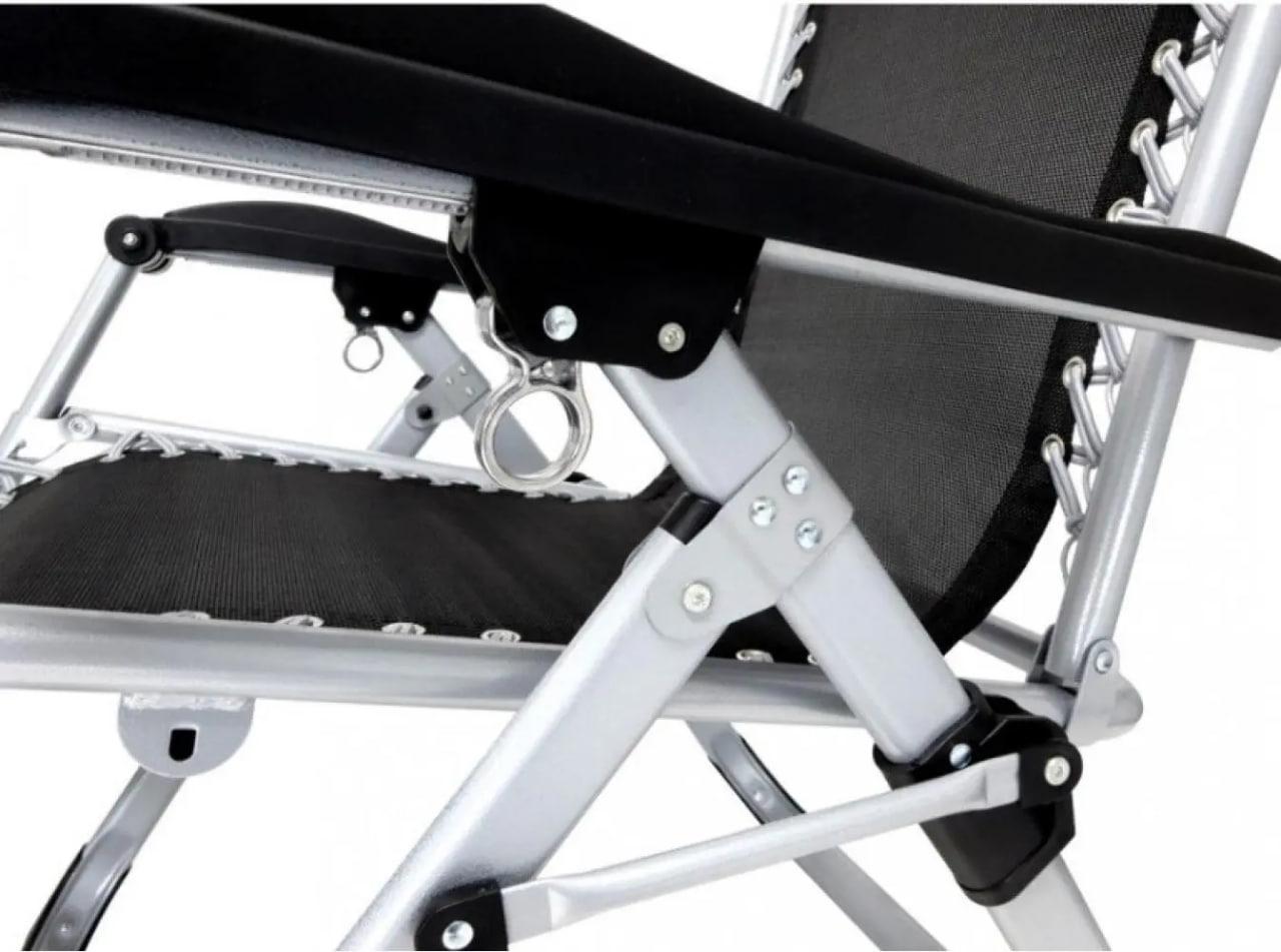 Шезлонг кресло садовый пляжный с карманом и подстаканником усиленное до 150 кг Черный - фото 5 Шезлонг кресло садовый пляжный с карманом и подстаканником усиленное до 150 кг Черный - фото 5