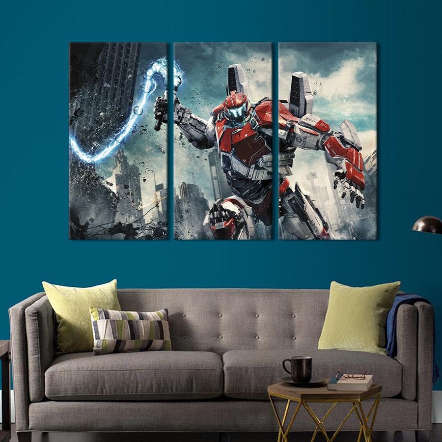Картина на холсте триптих Робот Guardian Bravo 128x81 см (1484-31)