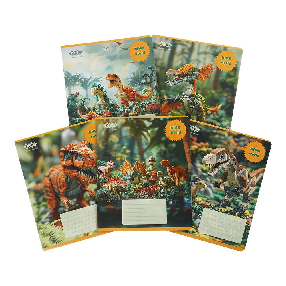 Зошити учнівські ZiBi KIDS LINE DINO в клітинку 12 арк. 25 шт. (MTT-199045)