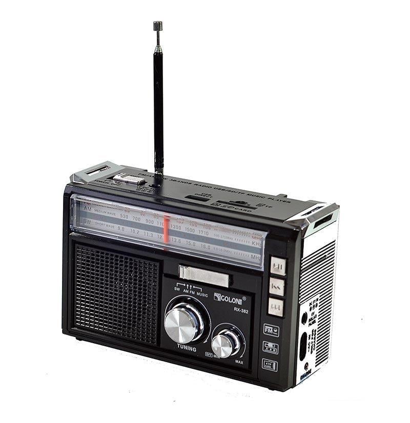 Радіоприймач Golon RX-382 BT з MP3 та ліхтарем Чорний (12177247)