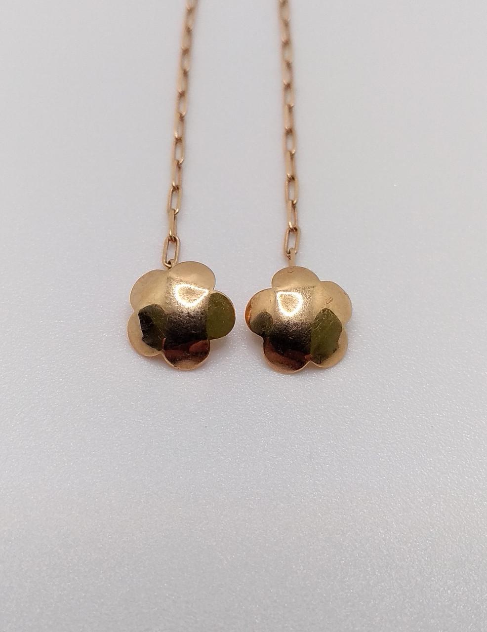 Серьги золото протяжки 585° 0,79 г (580039)