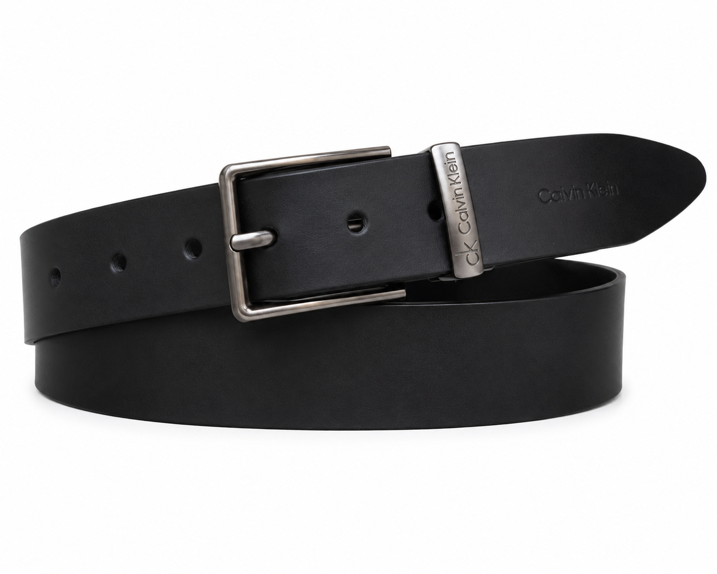 Ремінь чоловічий шкіряний в стилі Calvin Klein 120 см Чорний (ck08_01)