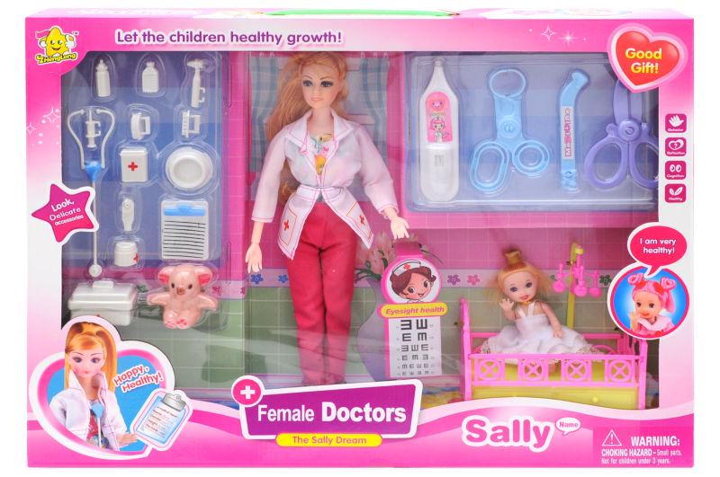 Лялька A-Toys Female Doctors з аксесуарами 44x7x23 см Рожевий