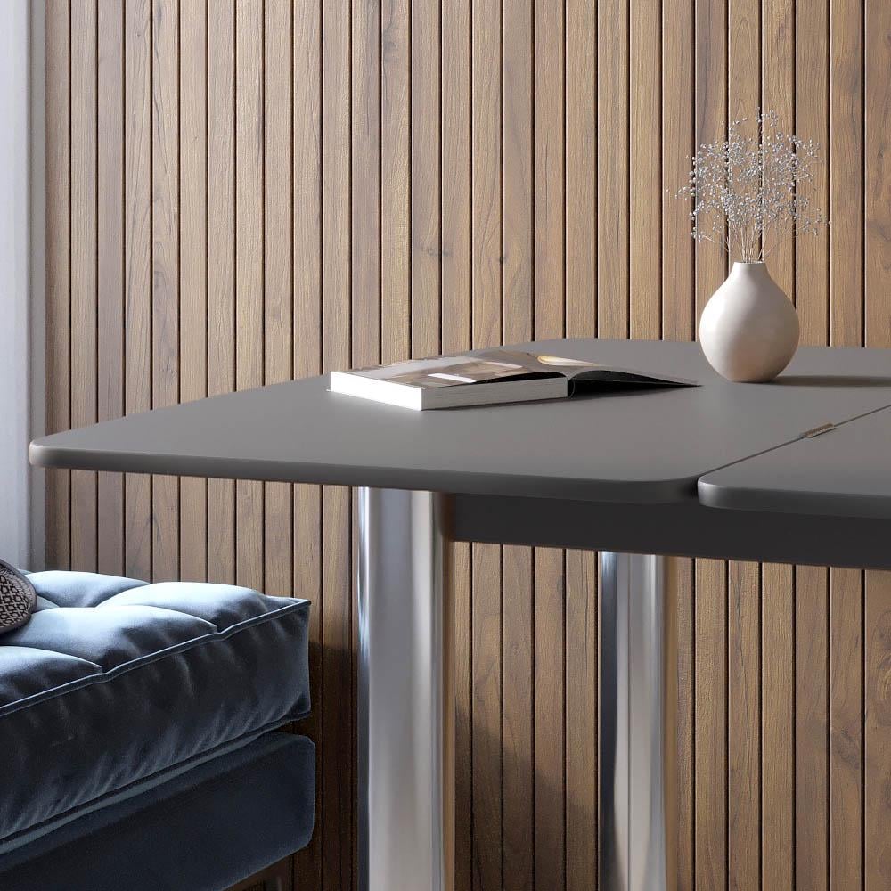 Обеденный стол Lion Нота Мини раскладной 60x70/70x120 см Бетон Style (000-000-2623) - фото 5 Обеденный стол Lion Нота Мини раскладной 60x70/70x120 см Бетон Style (000-000-2623) - фото 5