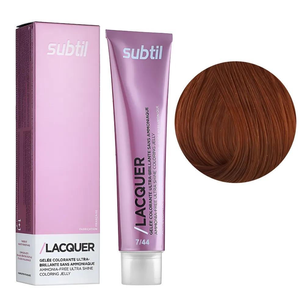 Краска гелевая безаммиачная для волос Subtil Lacquer 7.44 Блондин глубокий медный 60 мл