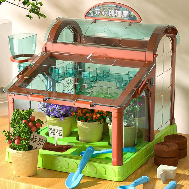 Теплица мини с подсветкой и поливом Зеленый/Коричневый (459656439) - фото 2 Теплица мини с подсветкой и поливом Зеленый/Коричневый (459656439) - фото 2