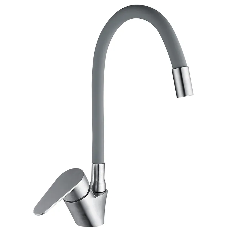 Смеситель для кухни MIXXUS NEO-011 REFL.Gray с силиконовым изливом (MI6557)