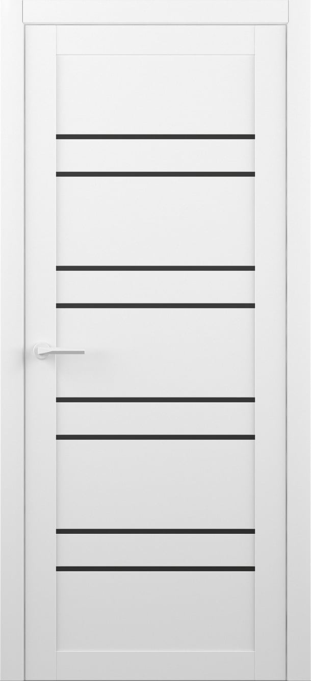Дверне полотно ДУБЛІН LUXDOORS 80х200 см Білий/Скло чорне (149013)
