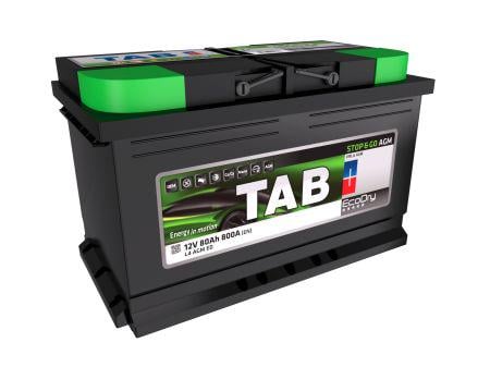 Аккумулятор TAB Ecodry AGM 80Ah 800A EN 315x175x190 мм B13 Start-Stop правый/(213080)